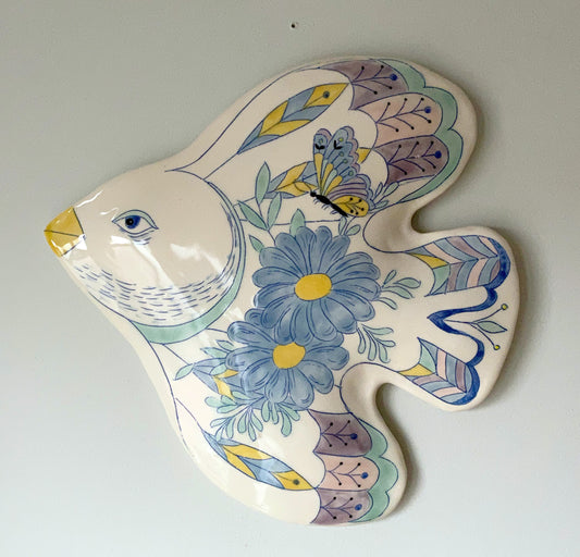 Large Bird wall sculpture "Summer Garden: Butterfly and Daisies"