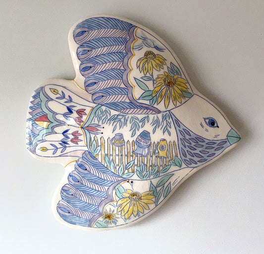 Large Bird wall sculpture "Grandma's Garden"